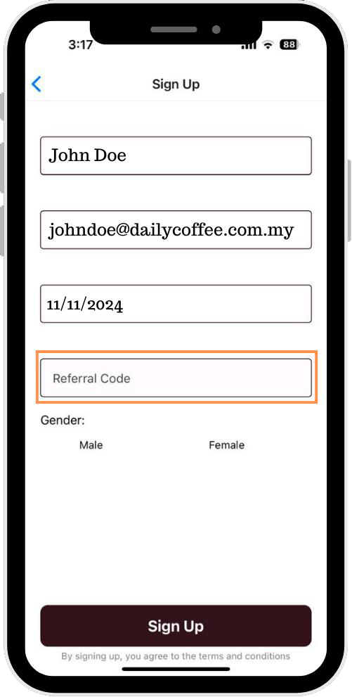 Daily Coffee Sign Up